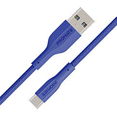 Кабель Promate xCord-AC USB-A to USB-C 2А 1 м Navy