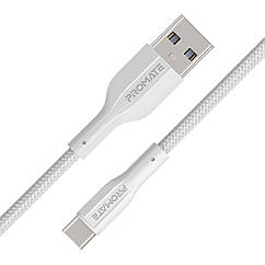 Кабель Promate xCord-AC USB-A to USB-C 2А 1 м White