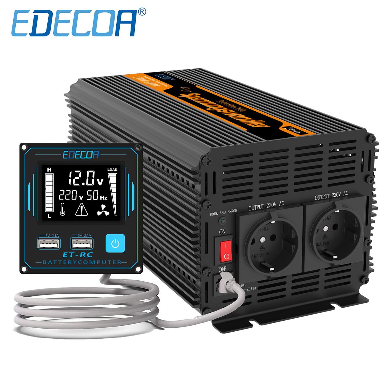 Перетворювач напруги (інвертор) 12-220V 5000W чистий сінус