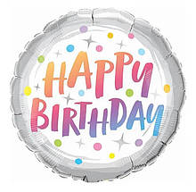 Фольгована кулька коло Happy Birthday 18" Китай