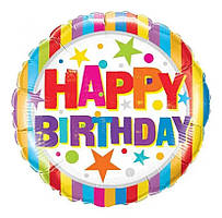 Фольгована кулька коло Happy Birthday 18" Китай
