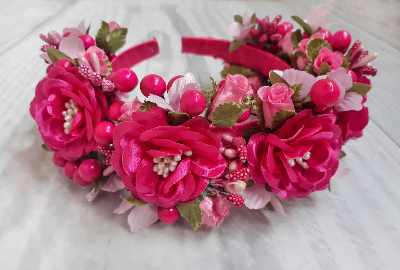 Обруч для волосся Феєрія насичено-рожевий, фото 1