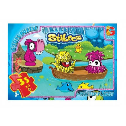 Пазли G-Toys 35 елементів Стікіз 006 19*13*3 см в коробці+плакат, фото 1