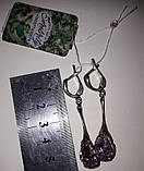 Сережки-підвіски срібні з каменями "Аврора", фото 3