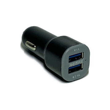 Автомобільний зарядний пристрій REMAX CC201 у прикурювач на 2 USB АЗП заряджання в машину адаптер чорний