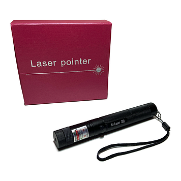 Лазерна указка Laser 303 зелена потужна акумуляторна ліхтар лазер 16 см х 2 см х 2 см у коробці