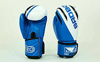 Боксерские перчатки PU Bad Boy MA-6739 синий12 унций.