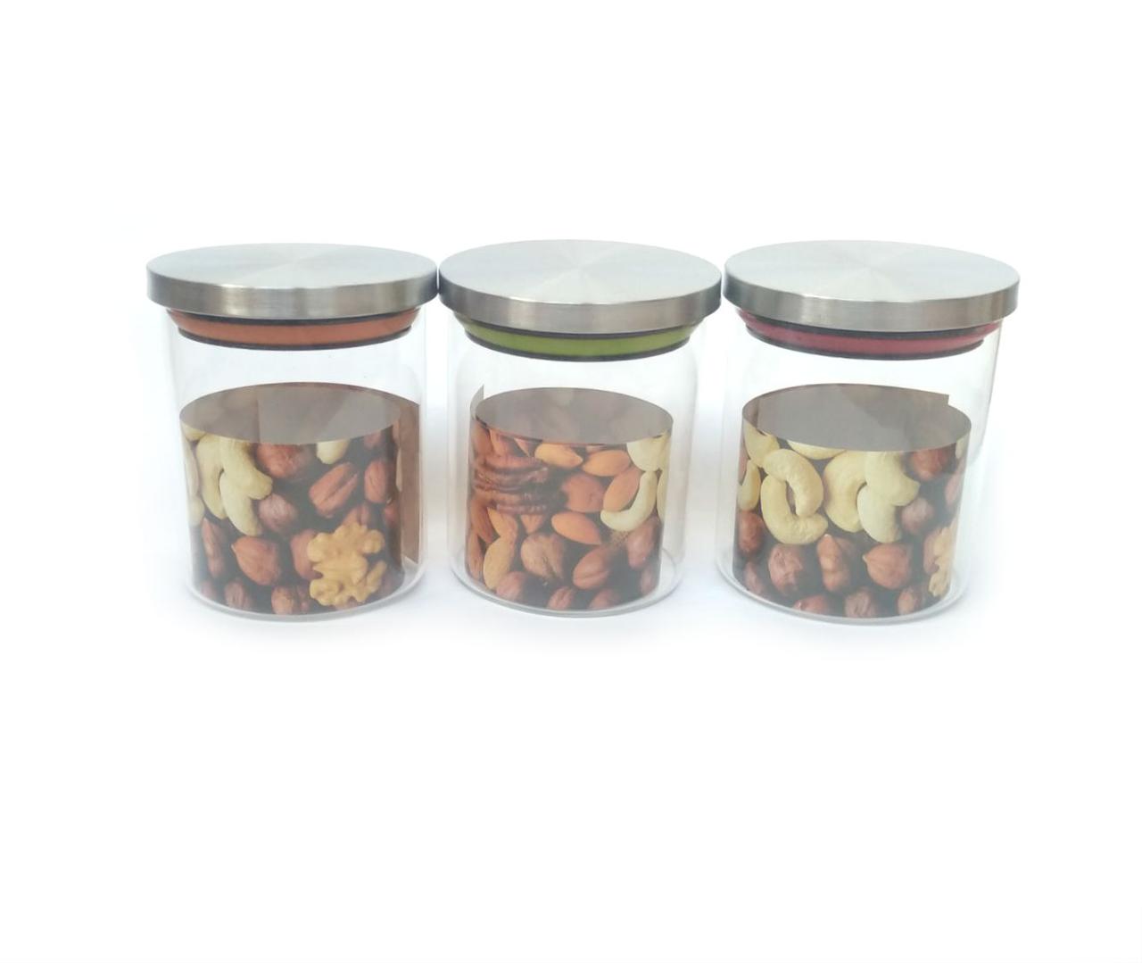 Набор Стеклянных Банок для Сыпучих Продуктов 3 Шт 400 Мл ST 7079-3 ...