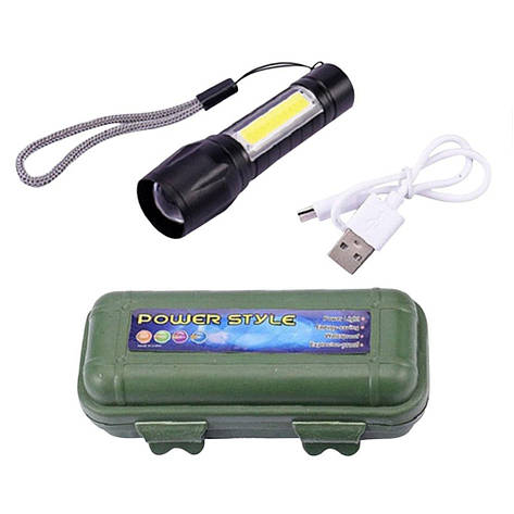 Ліхтарик світлодіодний на акумуляторі, з бічним підсвічуванням на USB ZG-13(ZB-10), фото 1