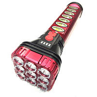 Ліхтар Hurry Bolt HB-707-1 акумуляторний ручний прожектор 9 LED із заряджанням від USB + боковим світлом COB 18W