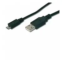 Дата-кабель Digitus AK-300127-018-S 1.8m USB (тато) - microUSB Type B (тато) Black