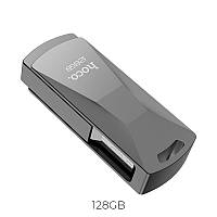 Флеш накопитель Hoco 128Gb UD5 (USB 3.0, повышенная скорость, компактная флешка) - Металлик