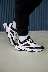 Чоловічі кросівки Nike M2K Tekno White Black Red Найк М2К Текно чорно-білі з червоним