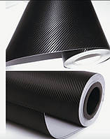Карбонова плівка 3D для авто Чорна матова, вінілова з мікроканалами (на метраж та рулонами 1,52 х 28 м)