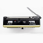 Радіоприймач 4в1 акумуляторний з Ліхтариком, Годинником, МР3-плеєром та Bluetooth, XB-741C, Золотий, фото 6