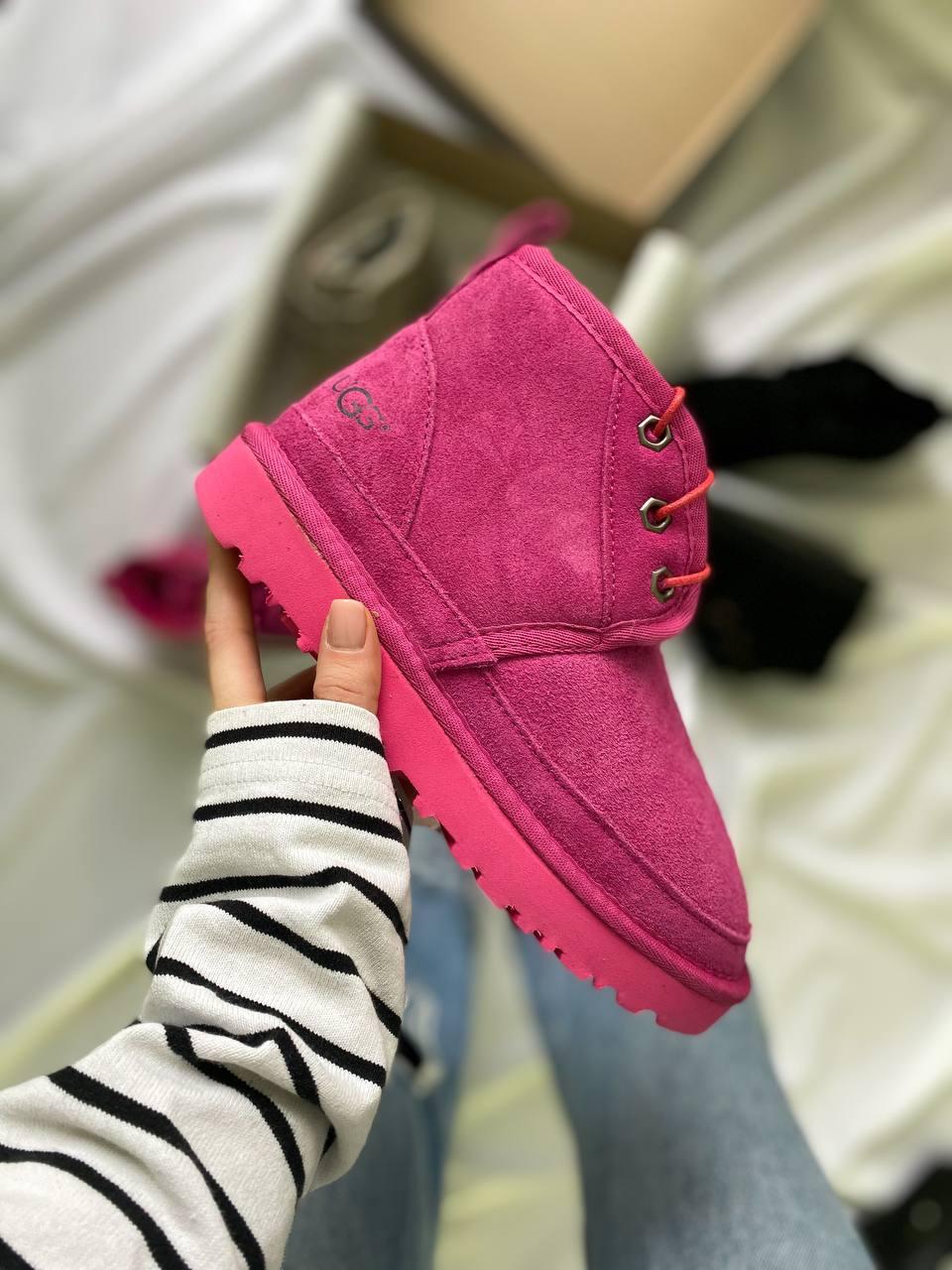 Жіночі черевики UGG Neumel Suede Neon Pink 10301, фото 1