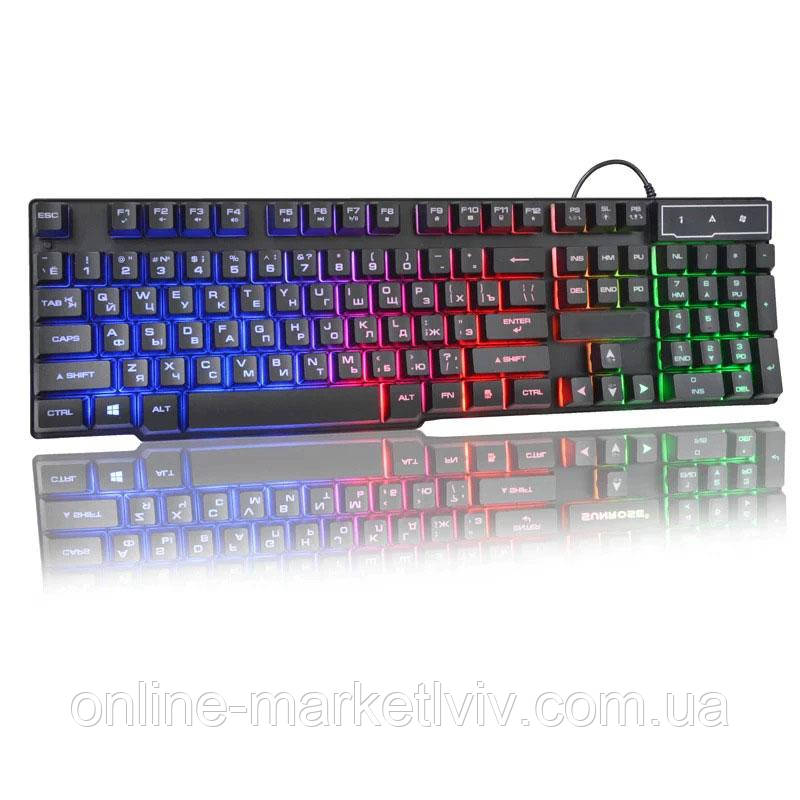 Професійна ігрова клавіатура з RGB підсвічуванням, від USB, ATLANFA AT-6300