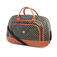 Дорожная сумка-саквояж женская, 1 отдел, 2 фронтальных кармана, съемный ремень, размер: 54*33*20 см, принт 4