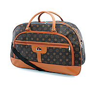 Дорожная сумка-саквояж женская, 1 отдел, 2 фронтальных кармана, съемный ремень, размер: 54*33*20 см, принт2