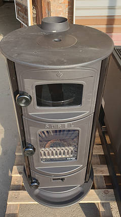 Піч камін з духовкою та чавунною варильною поверхнею, фото 2