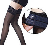 Панчохи на силіконі з ажуром, фото 3