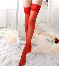 Панчохи на силіконі з ажуром