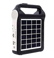 Портативный переносной фонарь повер банк с радио и солнечной панелью Power Bank 2400mAh EP-036