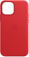 Кожаный чехол iPhone 12/12 Pro Apple Leather Case with MagSafe Red