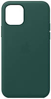 Кожаный чехол iPhone 12 mini Apple Leather Case with MagSafe Pine Green