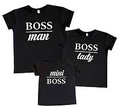 Набір 3х Футболок "Boss Man, Lady, Mini Boss" Парний одяг