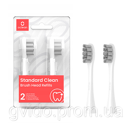 Насадка для электрической зубной щетки Xiaomi Oclean P1S12 Grey (2шт) оригинальные сменные насадки оклин серые - фото 4 - id-p1735658866