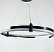 Підвісна LED люстра у чорному каркасі на 3 світлових режими діаметром 60/80см, фото 2