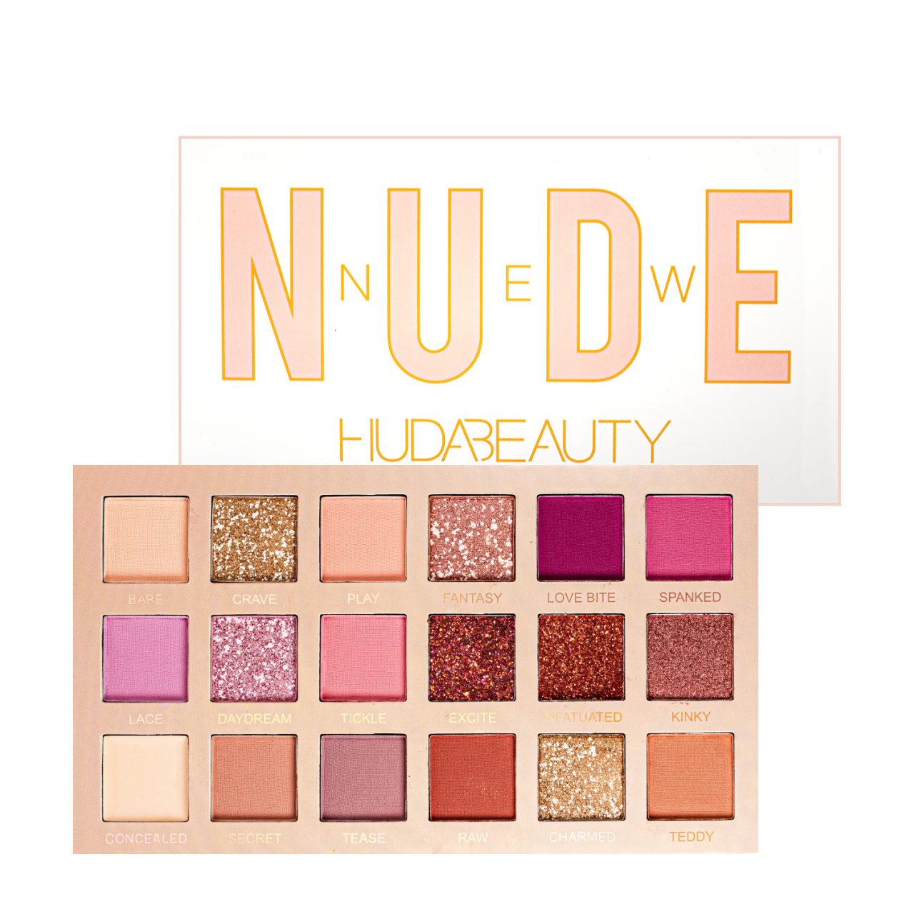 Палетка тіней для повік Huda Beauty New NUDE 18 кольорів, фото 1