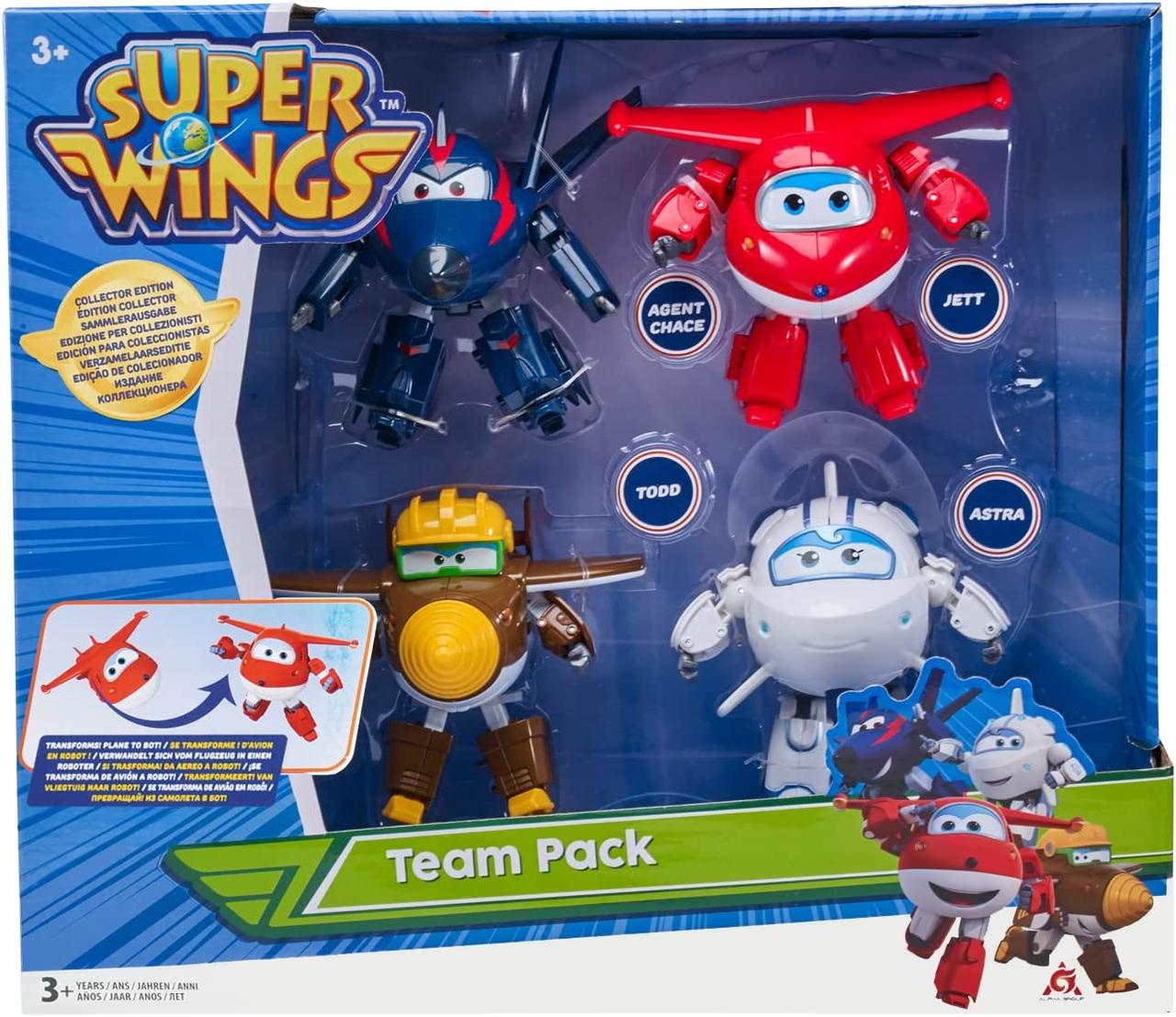 Уцінка Супер крила трансформери набір 4 герої Super Wings 12 см Джеттess, Агент Чейз Астра 730204