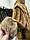 Жіноча хутряна шуба середньої довжини з хутра ласки та лисиці розмір 3XL, фото 5