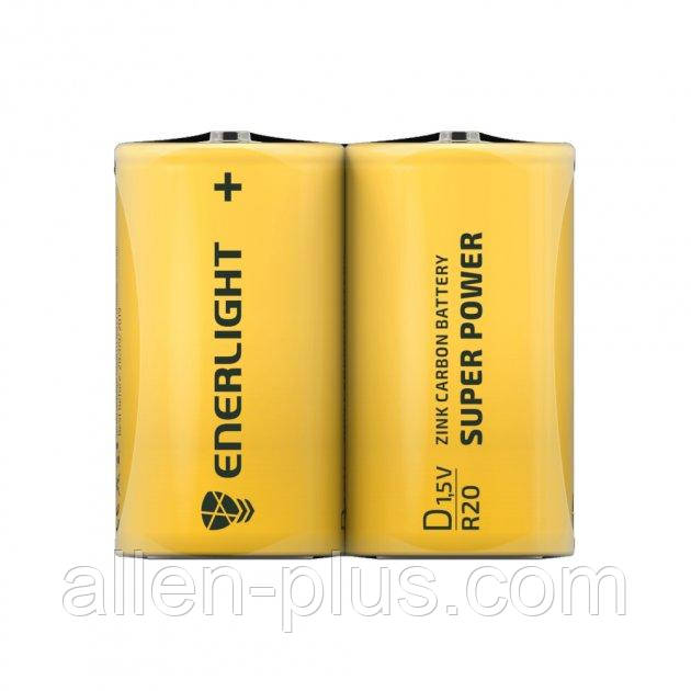 Батарейка сольова ENERLIGHT R20/D, 2 шт. у термоусадці (SHRINK)