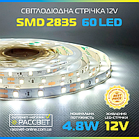 Світлодіодна стрічка 12В Tasma LED Light Polska 60LED/m SMD2835 12V IP20 4,8 Вт/м 200Lm 6500K біла холодна