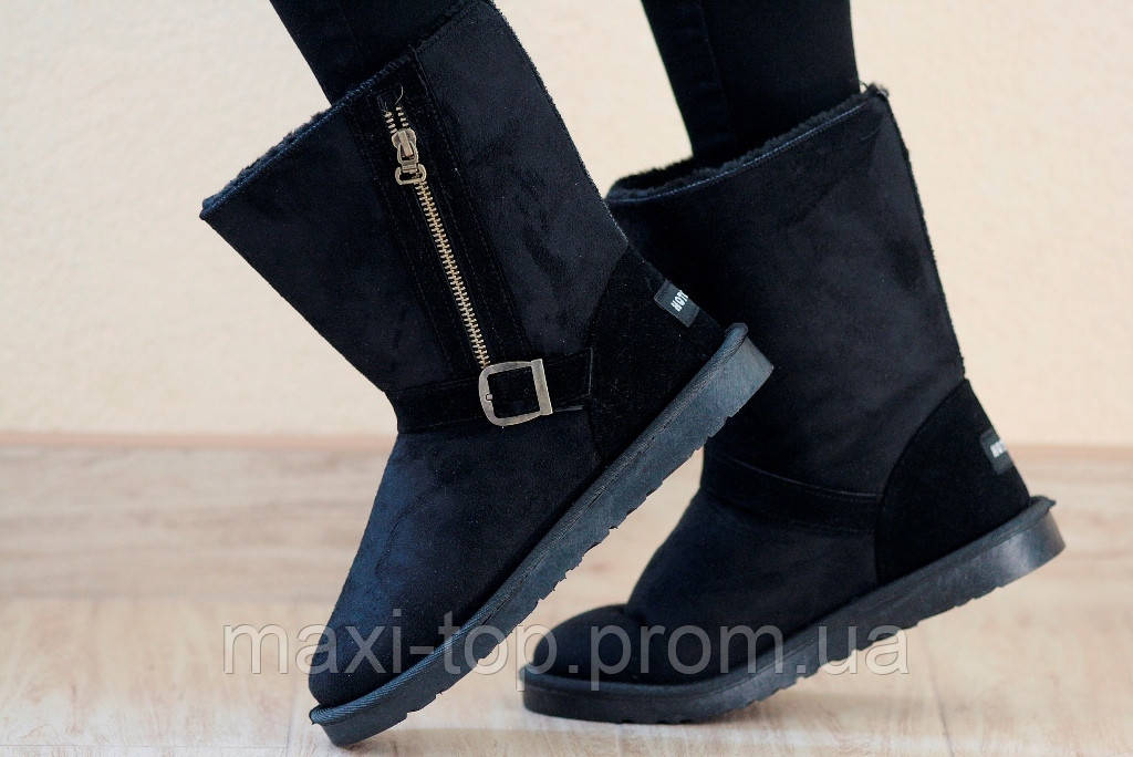 Уггі жіночі чорні зимові чоботи Угги женские черные зимние сапоги (Код: М178)
