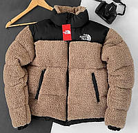 Куртка зимняя в стиле The North Face меховушка ТЕДДИ цвет Мокко