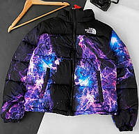 Куртка зимняя в стиле The North Face космическая туманность