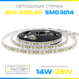 Світлодіодна LED стрічка 3014 2835 5050 SMD (14W, 18W і 28W/m) 204 і 240LED/m