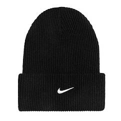 Шапка зимова Nike Beanie Utility Swoosh чорна (DV3342-010)