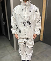 Маскировочный костюм зимний, куртка и брюки размер универсальный, Маскхалат Костюм Клякса белый армейский AIRО
