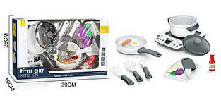 Іграшкова плита з посудом BC 9005, з продуктами на липучках, 13 елементів