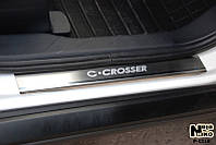 Накладки на пороги Citroen C-Crosser 2007- premium