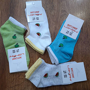 Дитячі стрейчеві шкарпетки сітка"LOMANI" Ягідки Art: 703 / 12 пар 18-20(27-30)