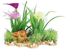 Рослина пластикове для акваріума Тріксі (Trixie) на кам'яній основі 13 см