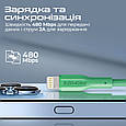 Кабель Promate xCord-Ai USB to Lightning 2А 1 м Green (xcord-ai.green), фото 2