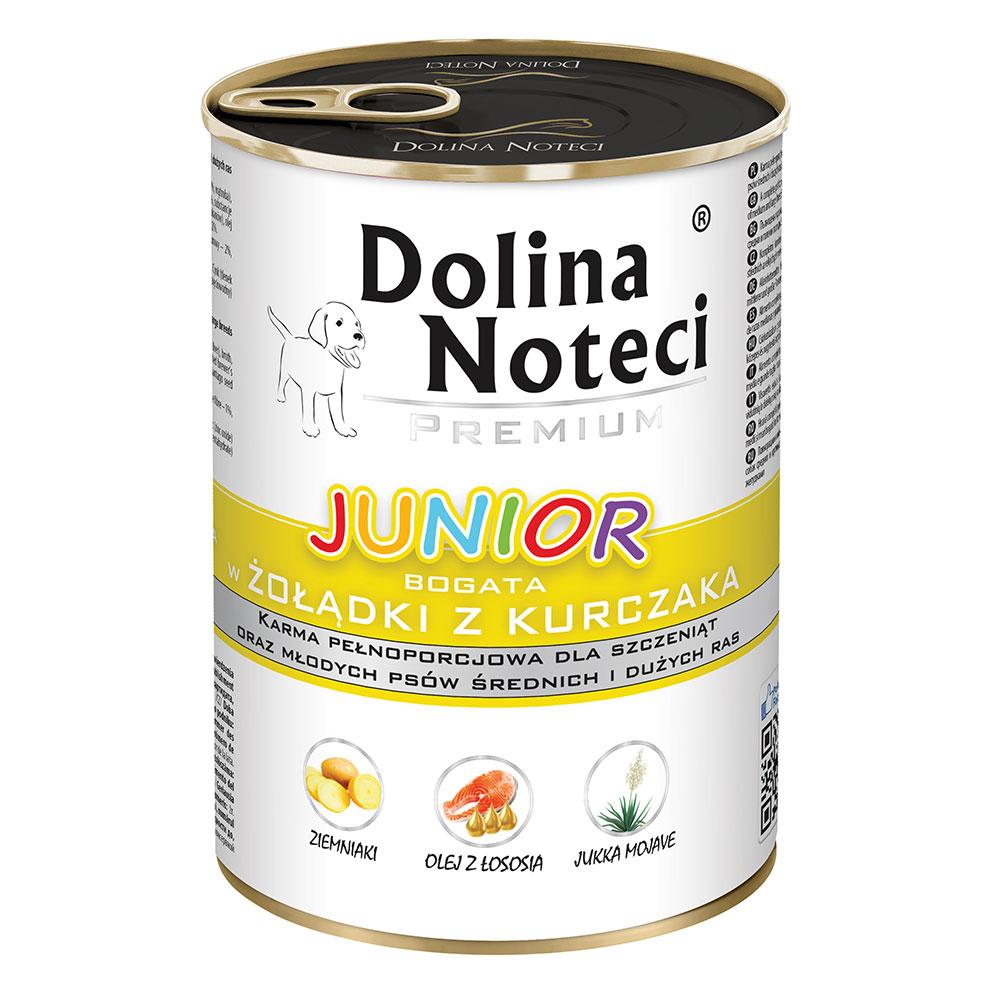 Вологий корм для цуценят всіх порід із курячими шлунками Dolina Noteci Premium Junior 400 г