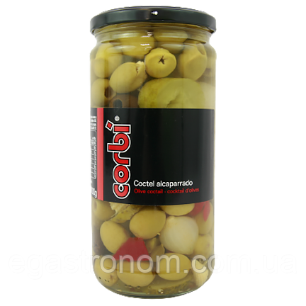 Оливки коктейль з овочами без кістки Корбі Corbi 700/360g 8шт/ящ (Код: 00-00013293)